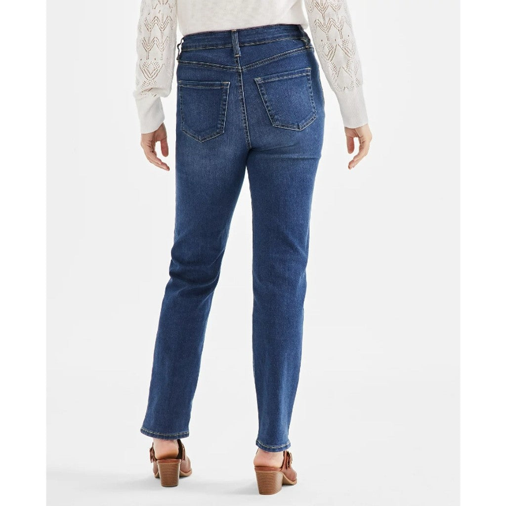 Style & Co Women's Size 16 Medium Wash Curvy Straight-Leg High Rise Jeans NWT