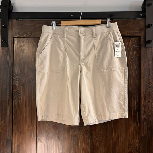 Karen Scott Light Beige Mid Rise Stretch-Waist Shorts NWT