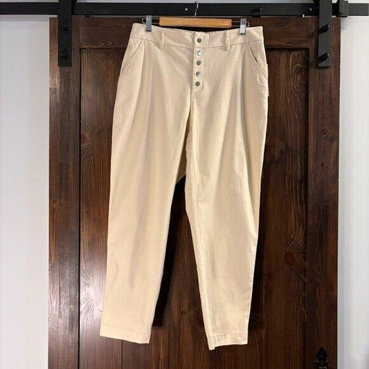 BAR III Plus Size Snap Closure High-Rise Tapered Beige Dress Pants NWT