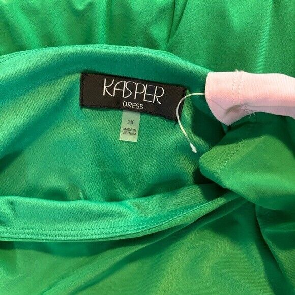 KASPER Plus Size Green Laurissa Pink Side-Striped 3/4-Sleeve Dress NWOT