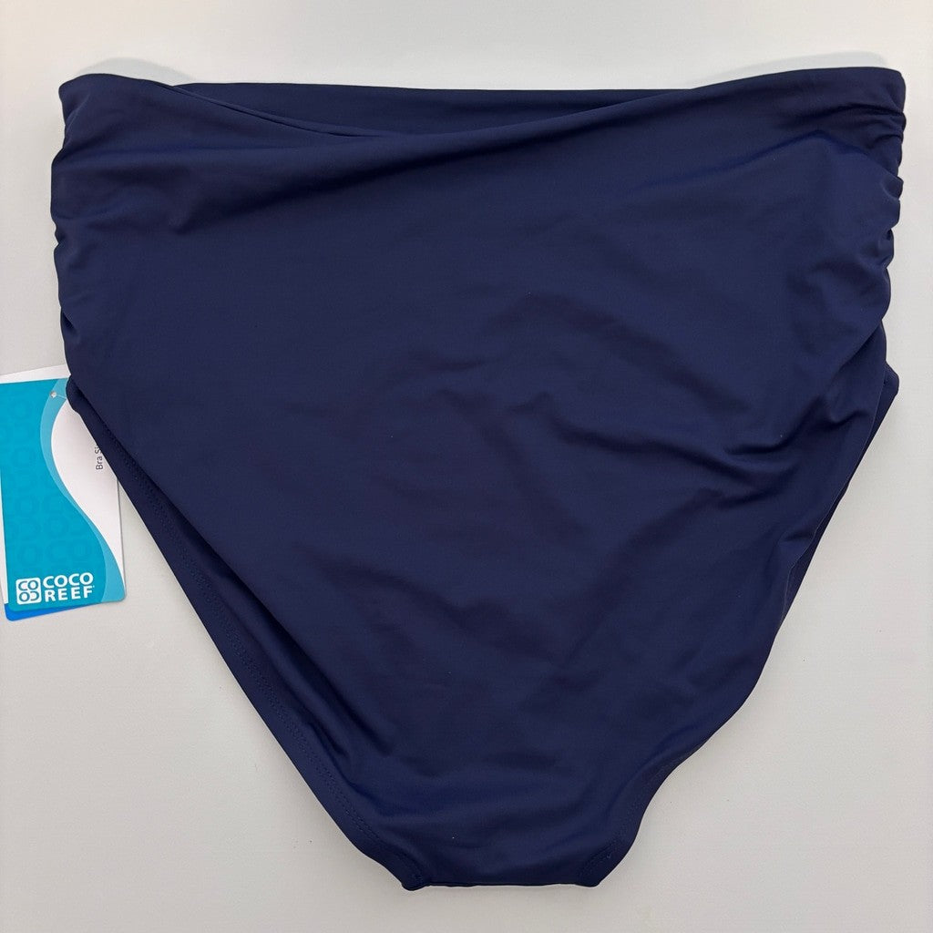 Coco Reef Women's Size XL Navy Blue Flattering High-Waist Bikini Bottoms NWT