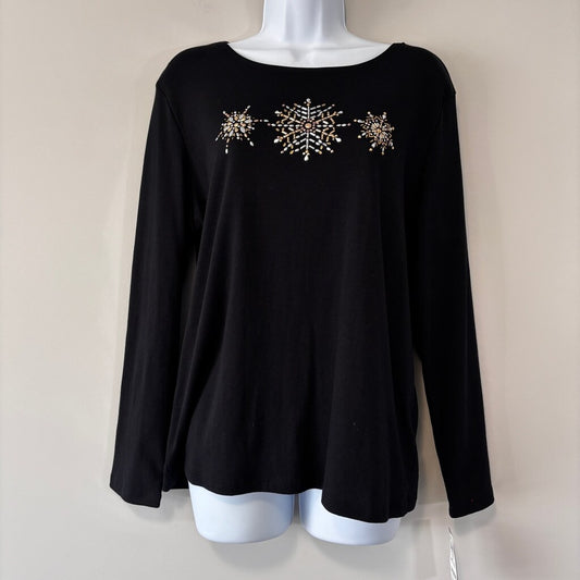 Karen Scott Women's Extra Large Petite Embellished Holiday-Graphic T-Shirt NWT