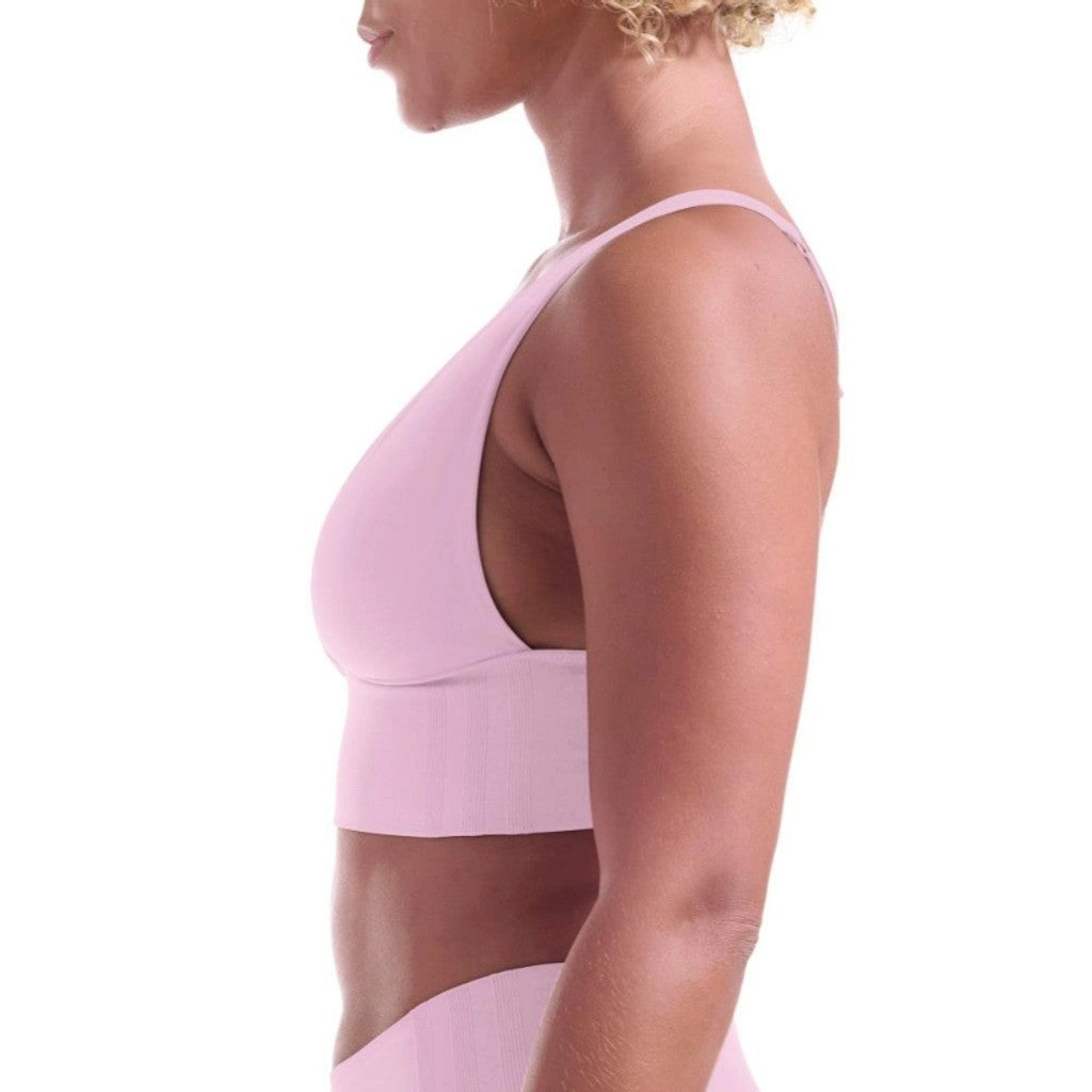 Adidas Women's Large Pink Longline Plunge Light Support Bra NWT