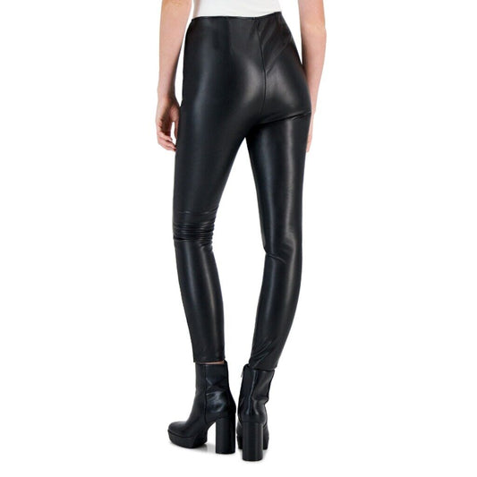 Tinseltown Juniors' Large Black Faux Leather High-Rise Skinny Pants NWOT