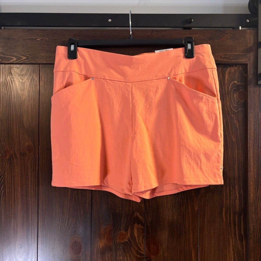 INC International Concepts Women's Size 14 Mid-Rise Pull-On Coral Shorts NWT