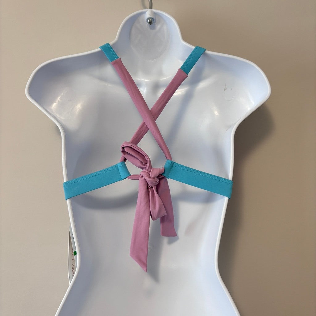 Salt + Cove Size Large Multicolored Contrast-Trim Triangle Bikini Top NWT