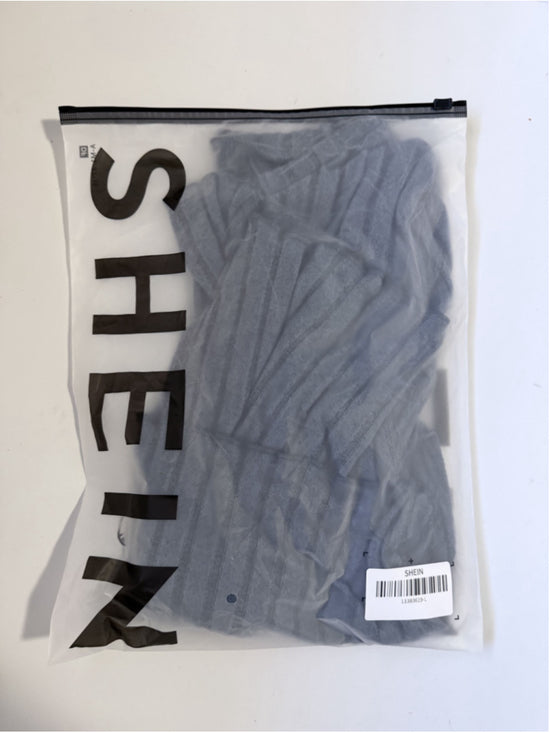 SHEIN Women's Large Soft Gray Ribbed Long Sleeve Crop Top NWT