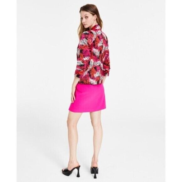 Bar III Women's Textured Hot Pink Crepe Pencil Mini Skirt NWT.