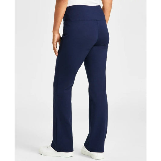 Style & Co. Women's Large Petite Navy Mid-Rise Pull-On Bootcut Ponte Pants NWT
