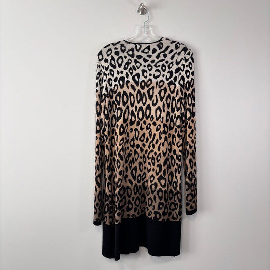 Joseph A Women's Medium Ombre Leopard Long Open-Front Cardigan NWT