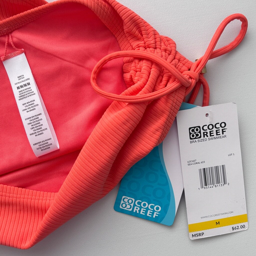 Coco Reef Women's Size Medium Bright Orange Side-Tie Bikini Bottoms NWT