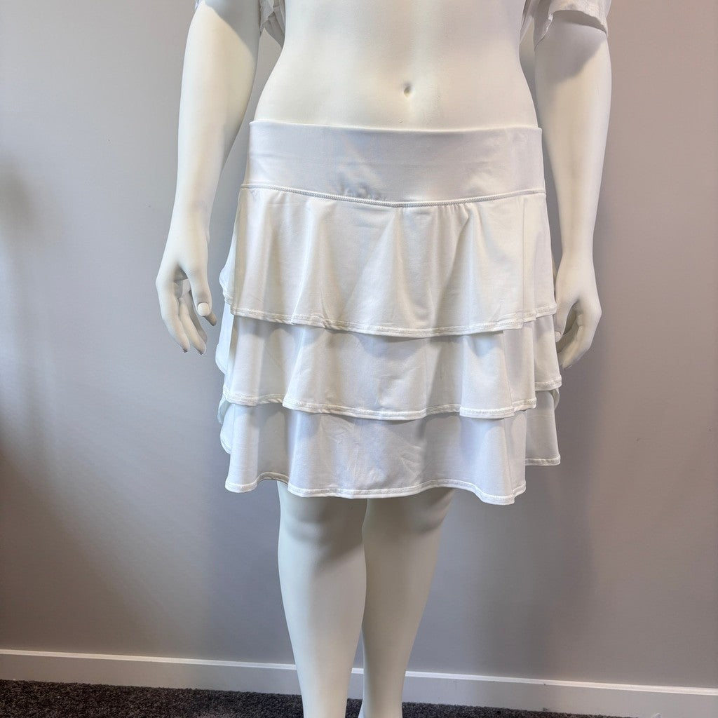 Id Ideology Women's Plus Size 3X White Flounced Active Skort NWT
