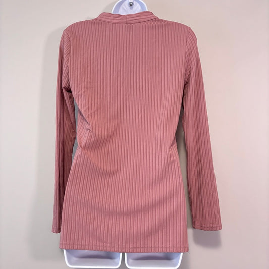 Shein Women's Size Extra Small Pink Long Sleeve Button-Down Casual Shirt NIB