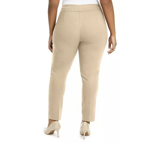 Alfani Women's Plus Size Beige Tummy-Control Pull-On Skinny Pants NWT