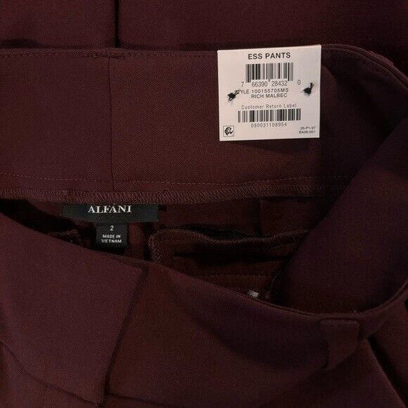 Alfani Women's Burgundy Ponté-Knit Dress Pants NWT