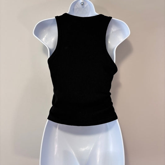 SHEIN Women's Size Medium Black Ribbed and Ruched Tank Top NIB