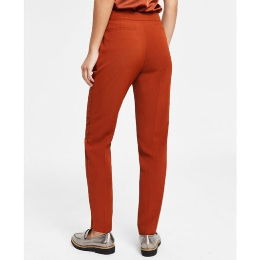 Bar III Women's Dark Clay Colored Mid-Rise Straight Leg Dress Pants NWT