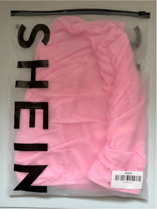 SHEIN Women's Small Pink Ruched Mesh Mini Skort Skirt Shorts NWT