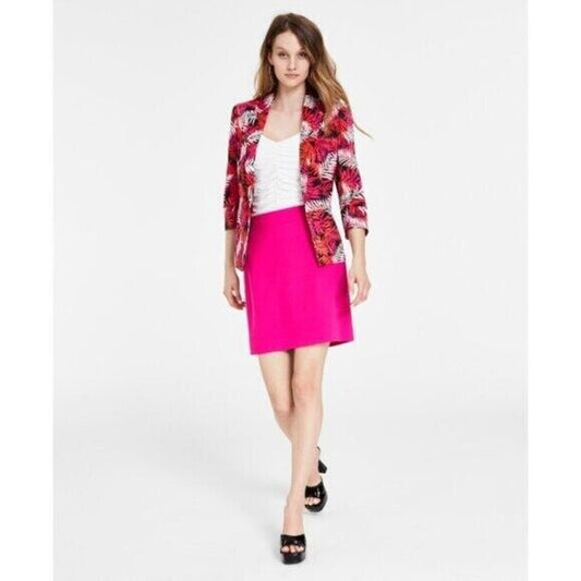 Bar III Women's Textured Hot Pink Crepe Pencil Mini Skirt NWT.