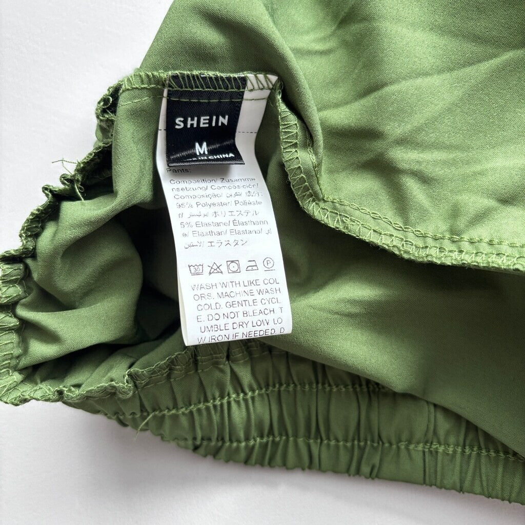 SHEIN Men's Green Solid Drawstring Shorts Daily Casual Wear NIB