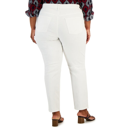 Style & Co. Women's Plus Size 20W White High Rise Straight Leg Jeans NWT
