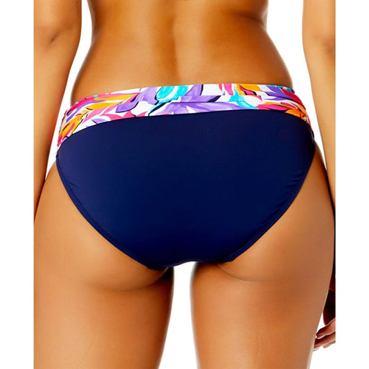 Anne Cole Women's Navy & Multicolor Foldover Bikini Bottoms NWT