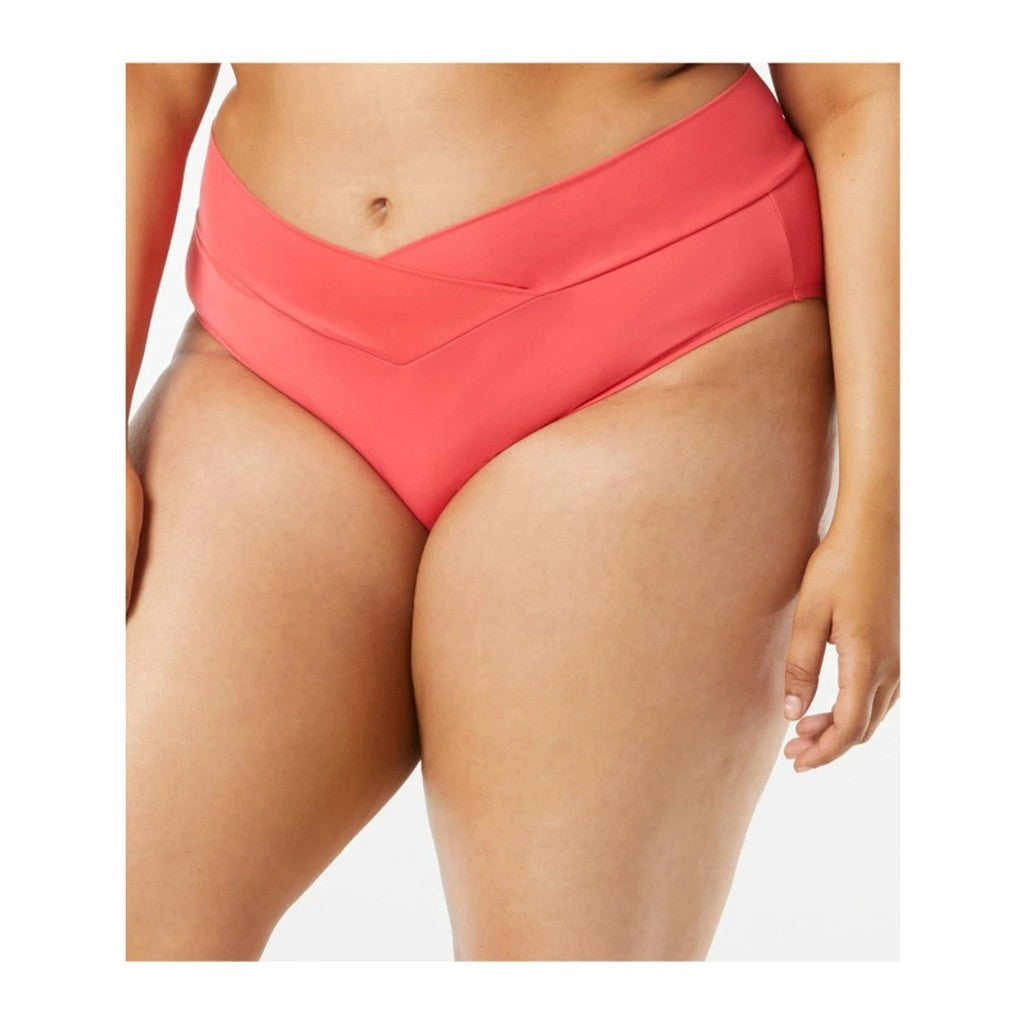Coco Reef Women's Medium Coral Pink Solid Crossover Bikini Bottoms Swimwear NWT