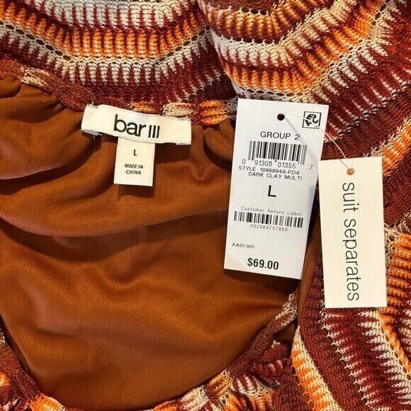 BAR III Women's Crochet Chevron Print Tank NWT