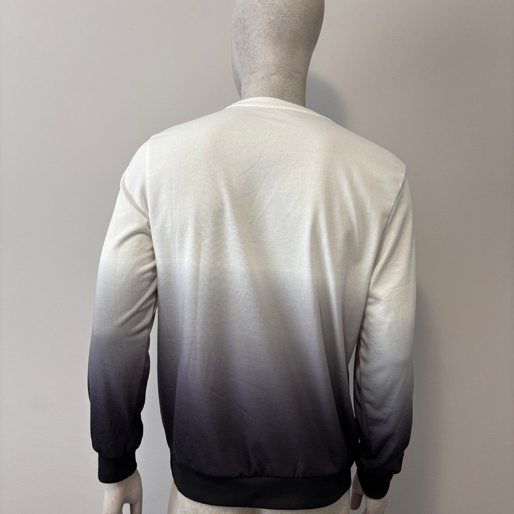 Shein Men's Size Medium White & Black Gradient Paris Pullover Sweater NIB