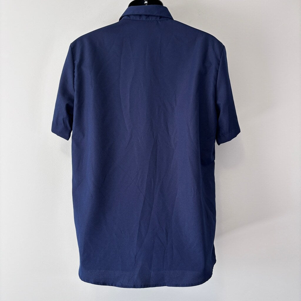 SHEIN Manfinity Men's Large Navy Summer Button-Down Short Sleeve Shirt NIB
