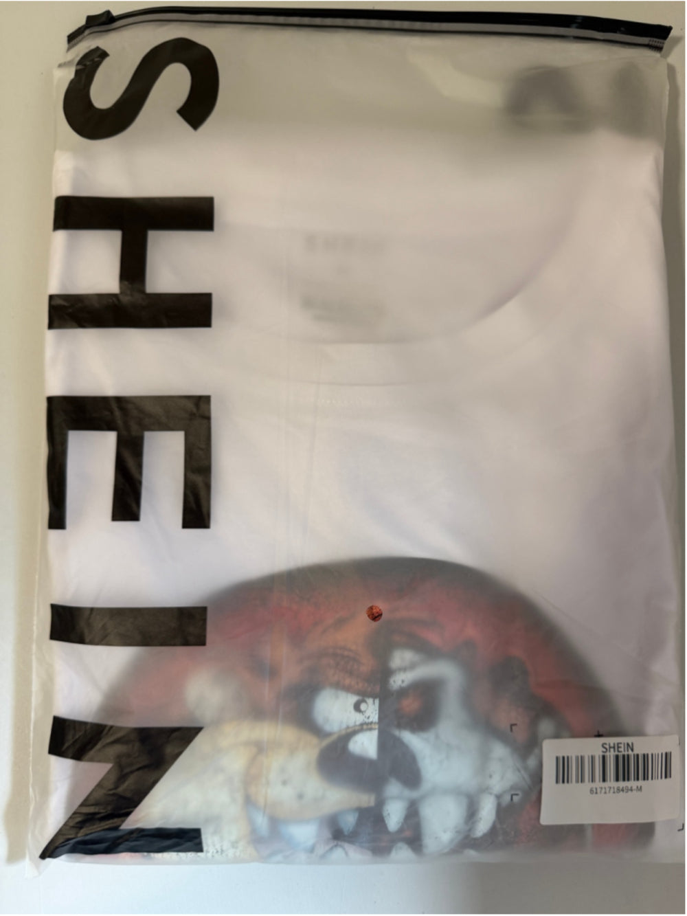 Shein Medium White Short Sleeve T-Shit /w Taz from Looney Tunes Graphic NWT