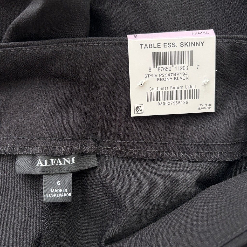 Alfani Women's Black Tummy-Control Pull-On Skinny Dress Pants NWT