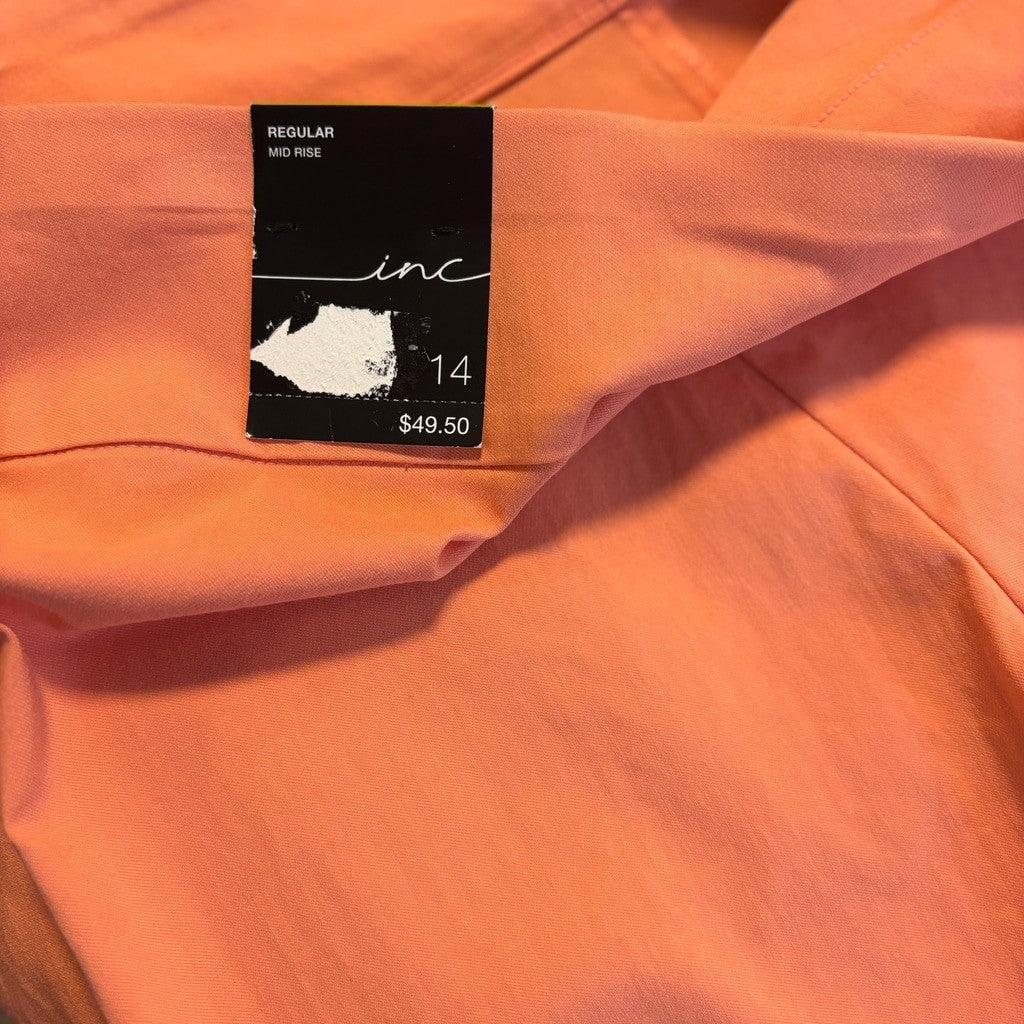 INC International Concepts Women's Size 14 Mid-Rise Pull-On Coral Shorts NWT