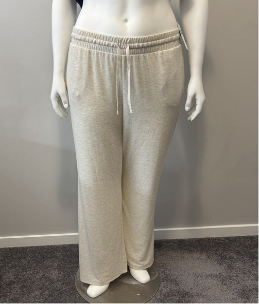 GAP GapBody Women's Size Large Beige Khaki Ribbed Drawstring Pajama Pants NWT