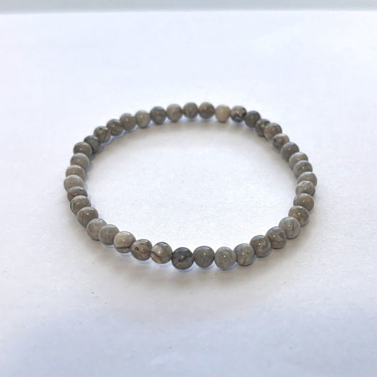 4mm Map Stone Stretchy Gemstone Beaded Bracelet / Jewelry NWT