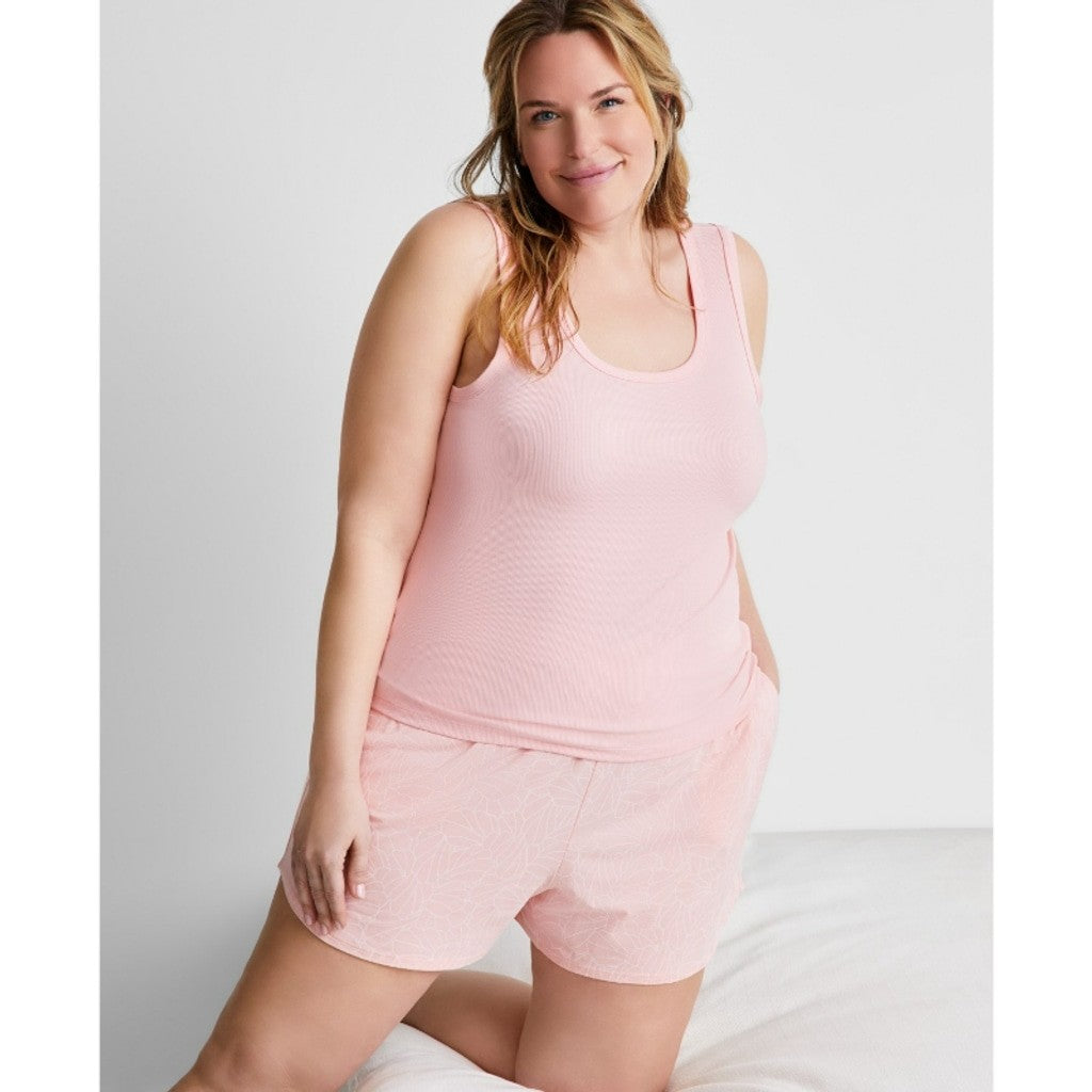 State of Day Women's Plus Size 3X Pink Ribbed Modal Sleep Tank Top NWT