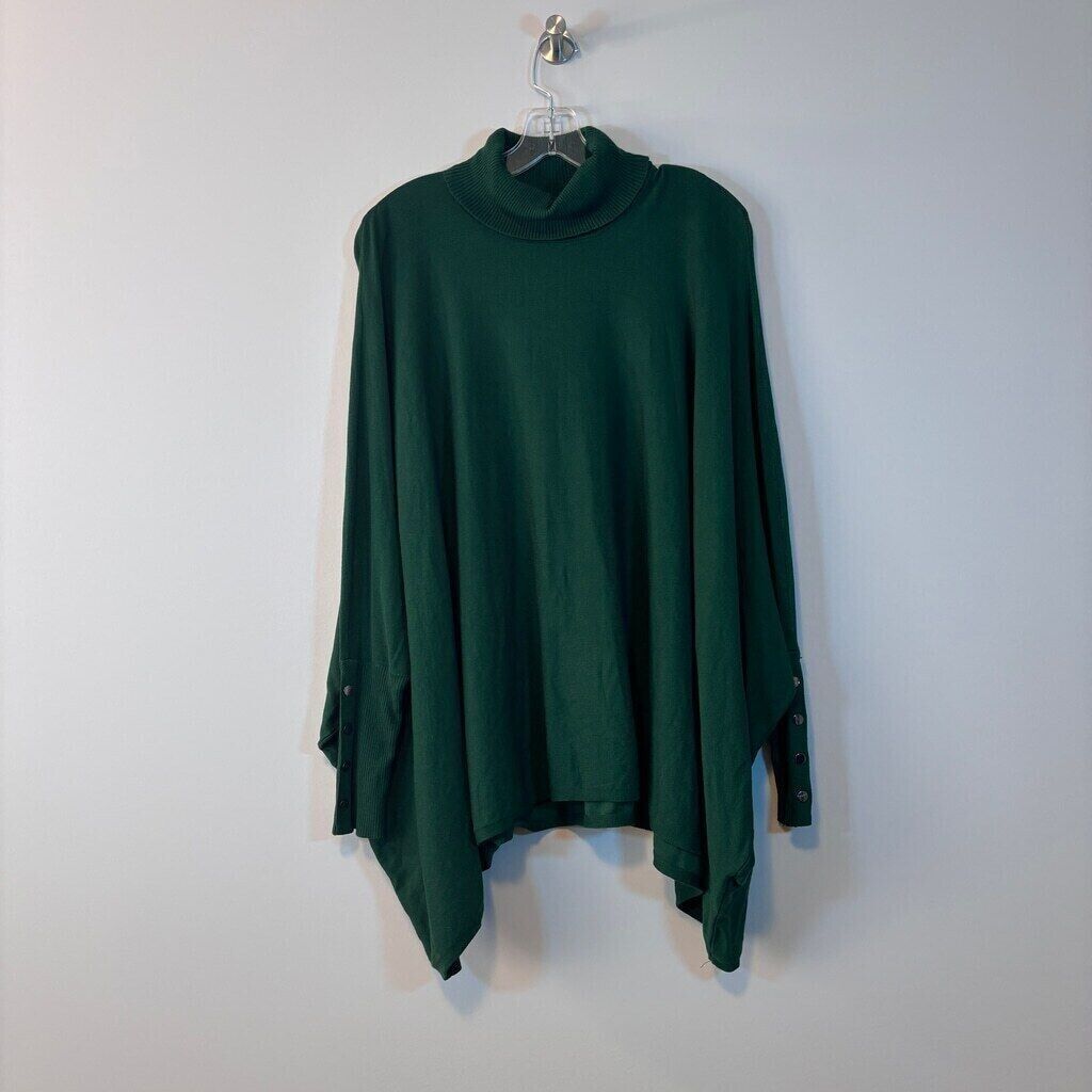 Alfani Women's Forest Green Turtleneck Poncho Sweater NWT
