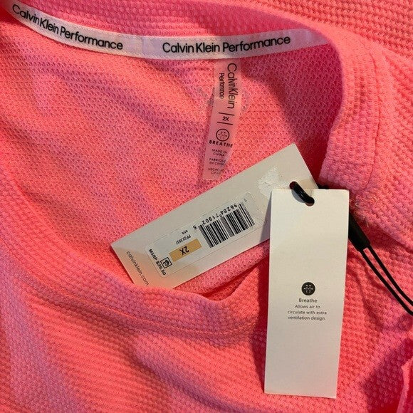 CALVIN KLEIN PERFORMANCE Plus Size Hot Pink Tie-Hem Tank Top NWT