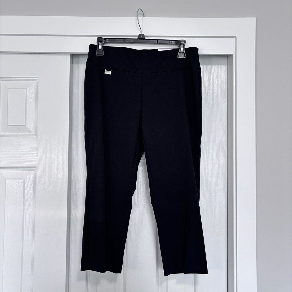 Alfani Women's Black Capri Pull On Dress Pants with Tummy Control NWT