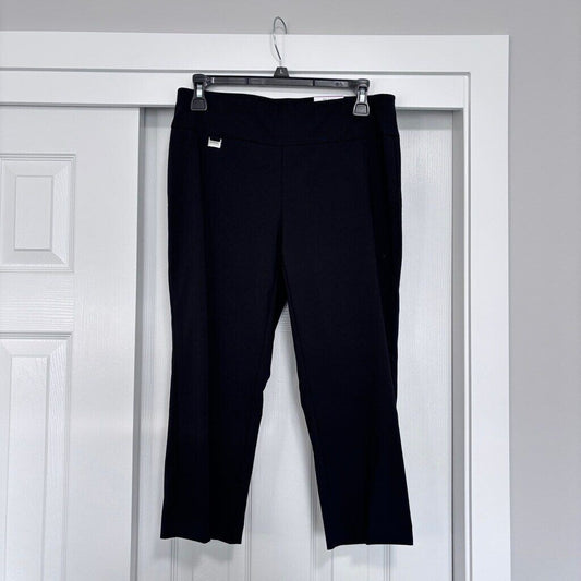Alfani Women's Black Capri Pull On Dress Pants with Tummy Control NWT