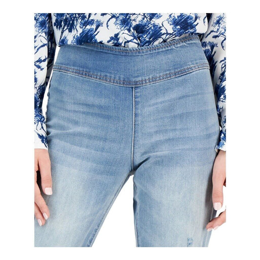 INC International Concepts Women's Mid Rise Straight Leg Pull On Jeans NWT