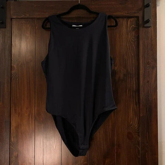 And Now This Plus Size 2X Midnight Blue Sleeveless High Neck Bodysuit NWT