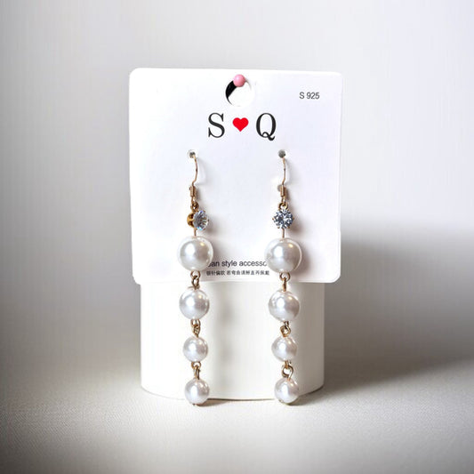 Women's Faux Pearl Drop Fashion Earrings - Korean Style Earrings NWT