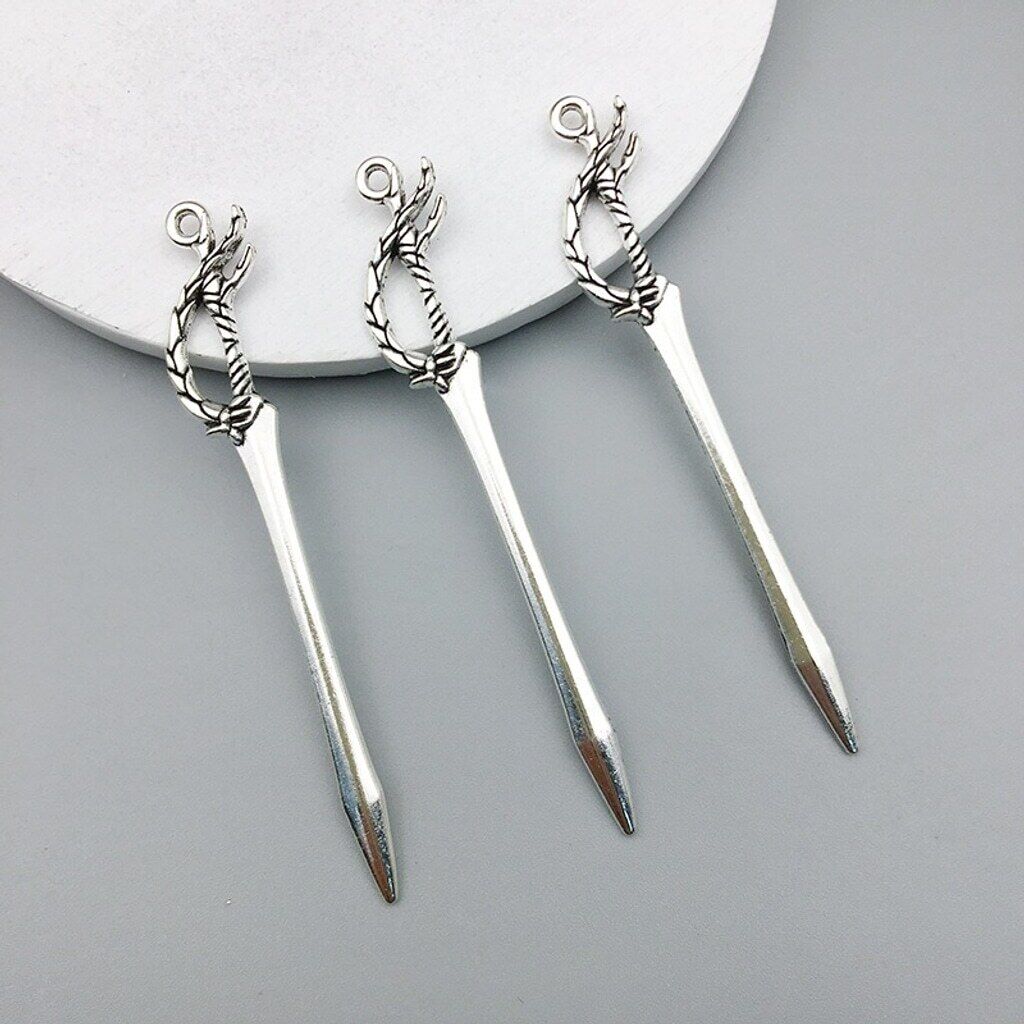 Dragonfang Rapier Alloy Pendant Charm for Jewelry, Cosplay & Crafts NWT