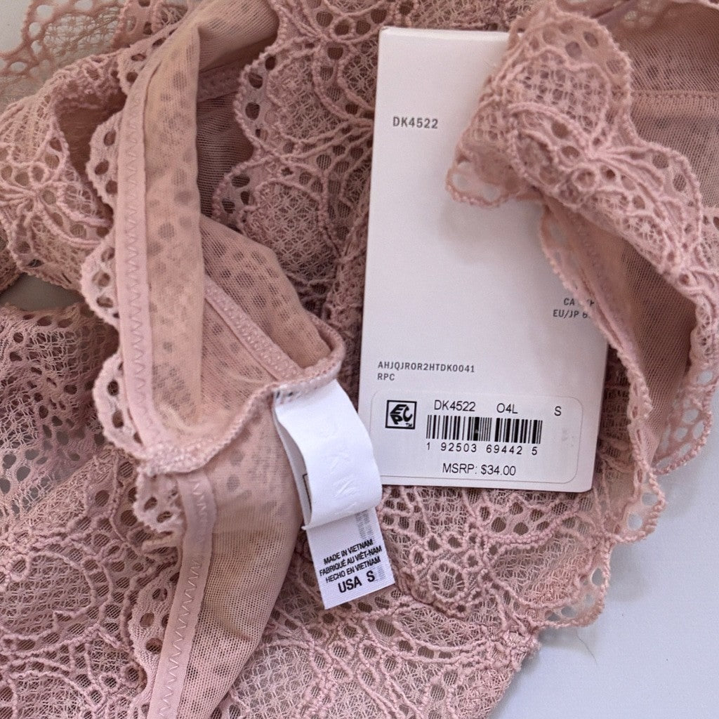 DKNY Women's Size Small Light Beige Lace Bralette w/ Racerback NWT