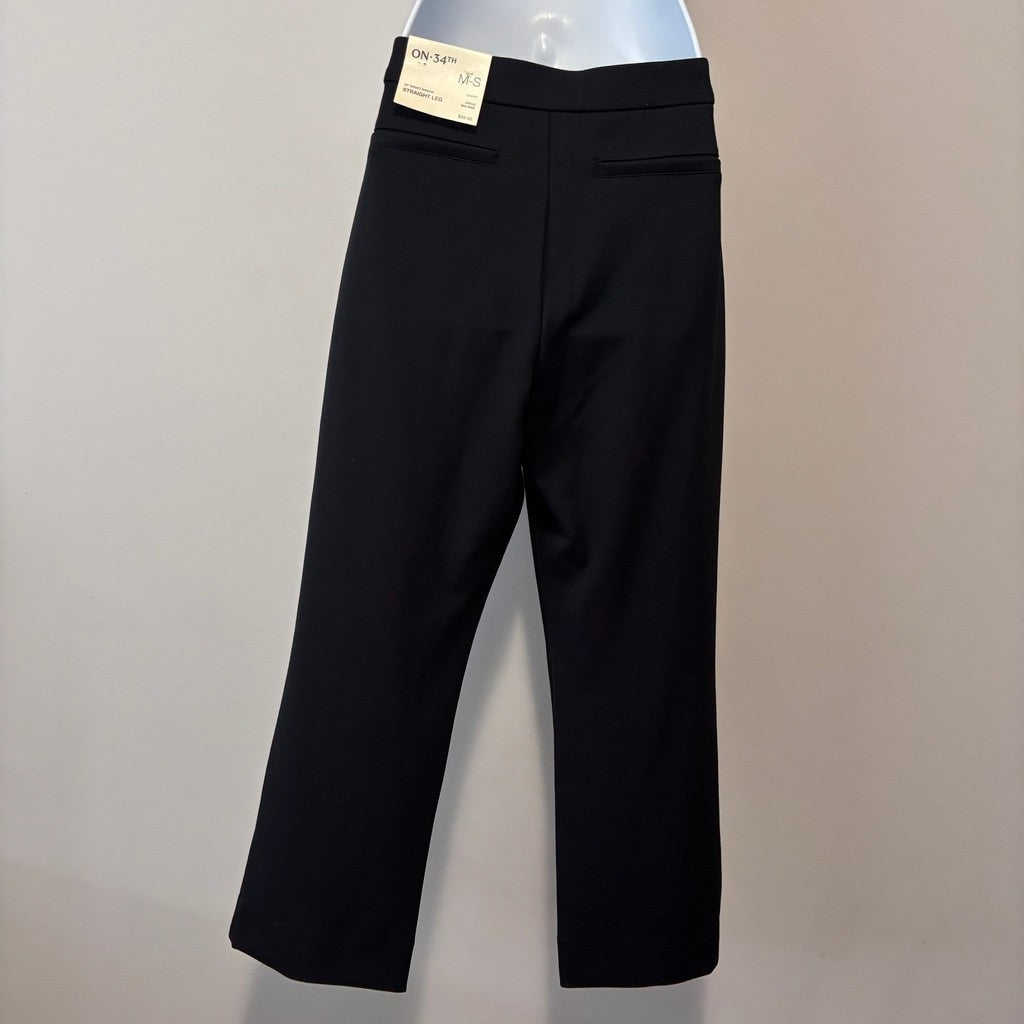 On 34th Women's Medium Short (Petite) Black Ponte-Knit Pull-On Ankle Pants NWT