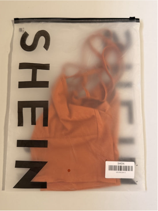 SHEIN Women's Size Small Rust Orange Strappy Braided Front Crop Top NWT