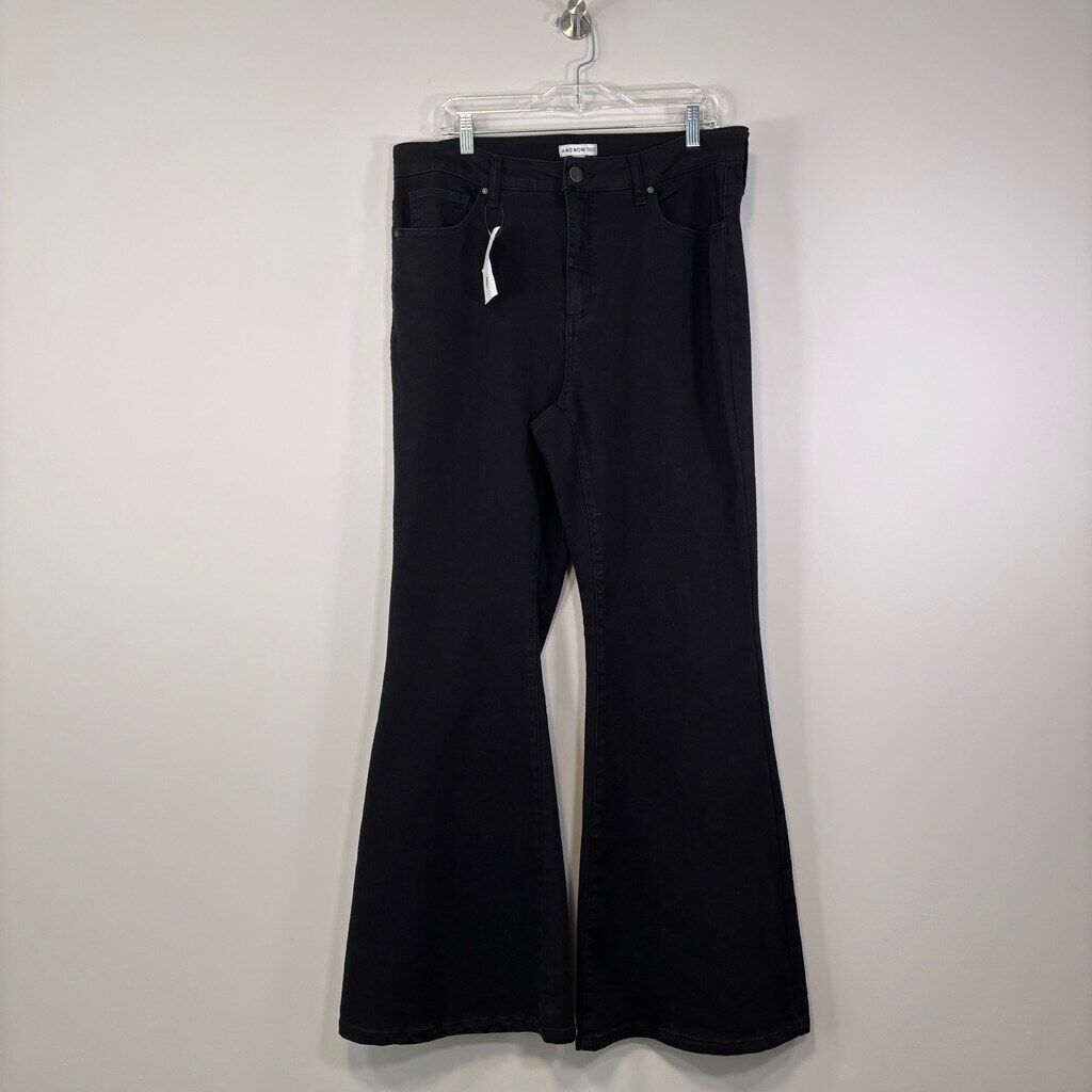And Now This Women's Plus Size 16W Black High Rise Flare Jeans NWT