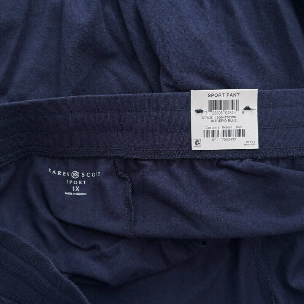 Karen Scott Plus Size Navy Knit Drawstring Sweat Pants /Joggers NWT