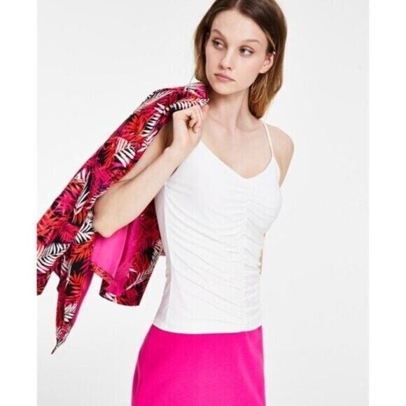 Bar III Women's Textured Hot Pink Crepe Pencil Mini Skirt NWT.